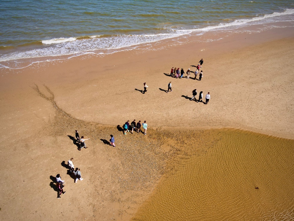 Southwold beach from the air